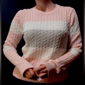 Tommy Hilfiger Pink & Cream Cozy Sweater